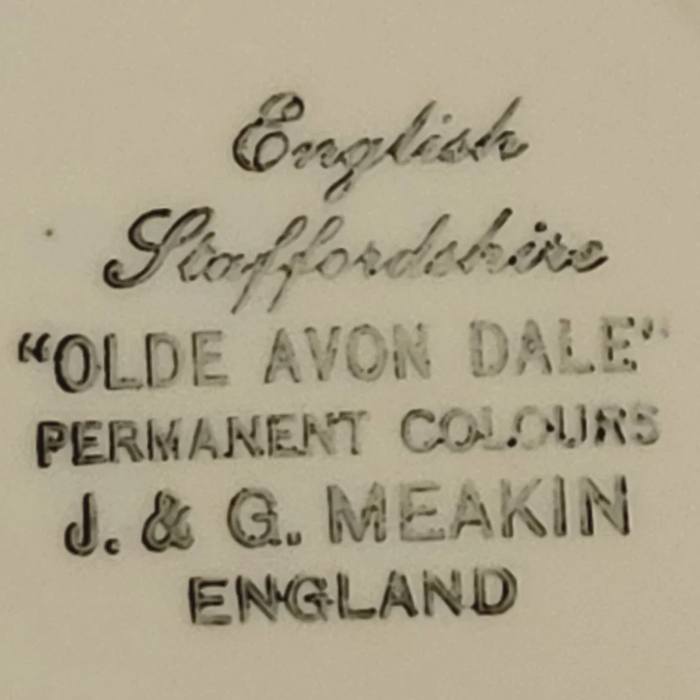Vtg Plate Olde Avon Dale (Multicolor with Yellow) by Meakin, J & G Mill Town
